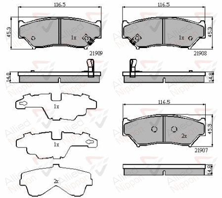 Brake Pad Set, disc brake (ADB31777)