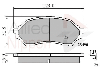 Brake Pad Set, disc brake (ADB3817)