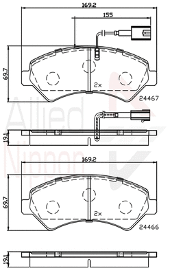 Brake Pad Set, disc brake (ADB12225)