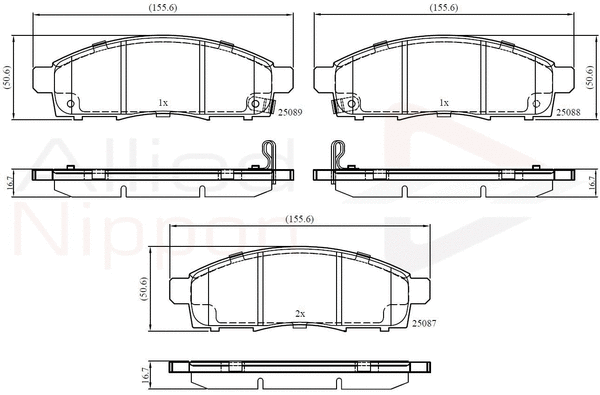 Brake Pad Set, disc brake (ADB32427)