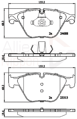 Brake Pad Set, disc brake (ADB06097)