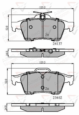 Brake Pad Set, disc brake (ADB01599)