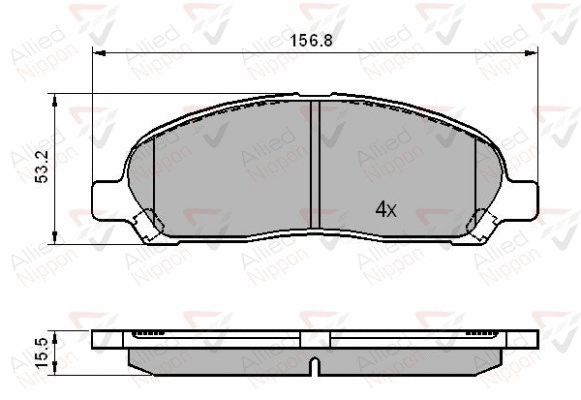 Brake Pad Set, disc brake (ADB01606)