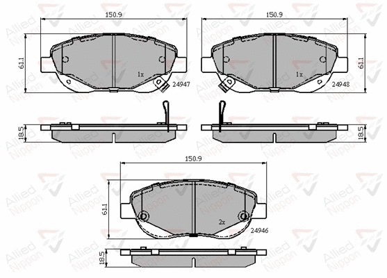 Brake Pad Set, disc brake (ADB32035)