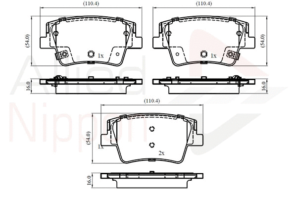 Brake Pad Set, disc brake (ADB32858)