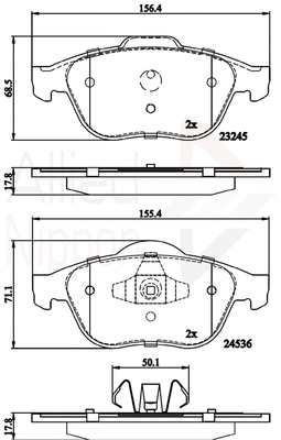 Brake Pad Set, disc brake (ADB02020)