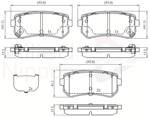 Brake Pad Set, disc brake (ADB32530)