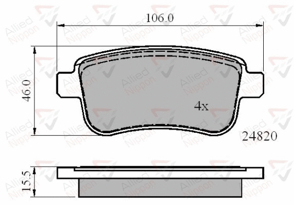 Brake Pad Set, disc brake (ADB02014)