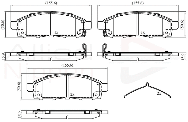 Brake Pad Set, disc brake (ADB32378)