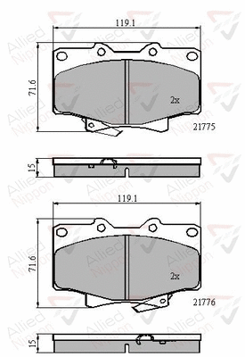 Brake Pad Set, disc brake (ADB3170)