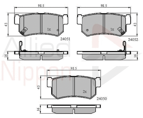 Brake Pad Set, disc brake (ADB31192)