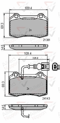 Brake Pad Set, disc brake (ADB11737)