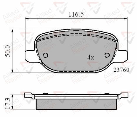Brake Pad Set, disc brake (ADB01769)