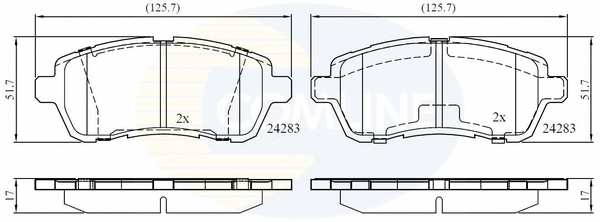 Brake Pad Set, disc brake (CBP01618)