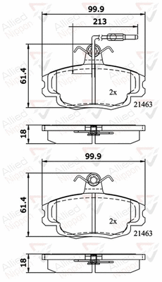 Brake Pad Set, disc brake (ADB1133)