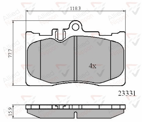 Brake Pad Set, disc brake (ADB01211)