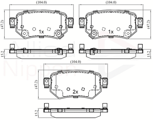 Brake Pad Set, disc brake (ADB32386)