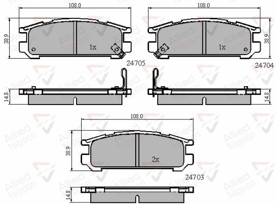 Brake Pad Set, disc brake (ADB3218)