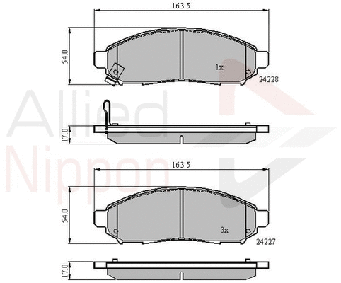 Brake Pad Set, disc brake (ADB31520)