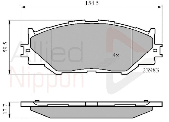 Brake Pad Set, disc brake (ADB01632)