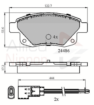 Brake Pad Set, disc brake (ADB21554)