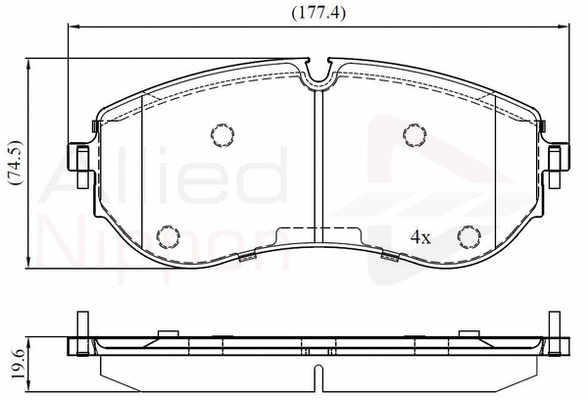 Brake Pad Set, disc brake (ADB02528)