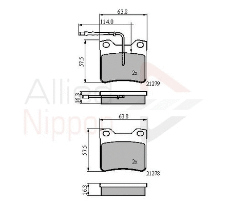 Brake Pad Set, disc brake (ADB11060)