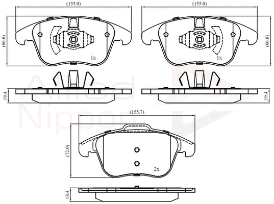 Brake Pad Set, disc brake (ADB02441)