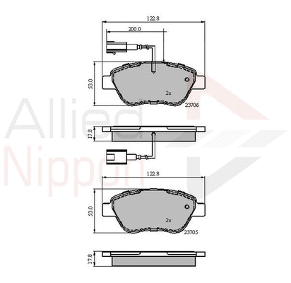 Brake Pad Set, disc brake (ADB12047)