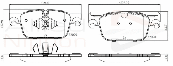 Brake Pad Set, disc brake (ADB02374)