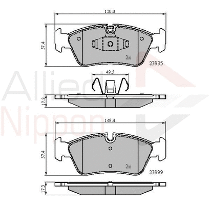 Brake Pad Set, disc brake (ADB01590)