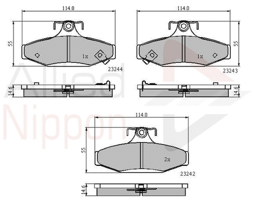 Brake Pad Set, disc brake (ADB3586)