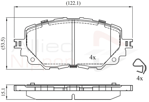 Brake Pad Set, disc brake (ADB32447)