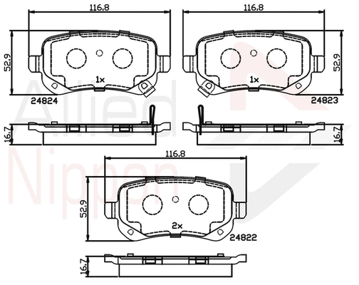 Brake Pad Set, disc brake (ADB36067)