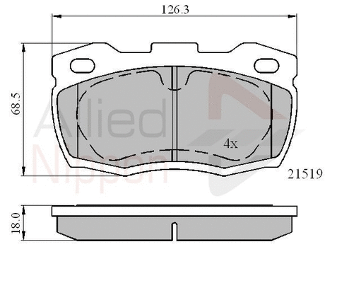 Brake Pad Set, disc brake (ADB01052)
