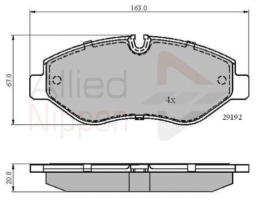 Brake Pad Set, disc brake (ADB01555)