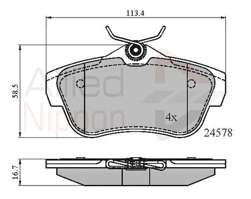Brake Pad Set, disc brake (ADB01622)