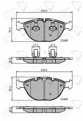 Brake Pad Set, disc brake (ADB01609)