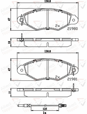 Brake Pad Set, disc brake (ADB2485)