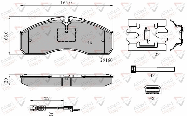 Brake Pad Set, disc brake (ADB21735)