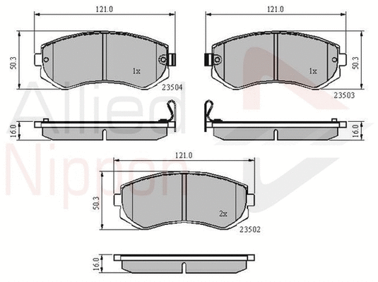 Brake Pad Set, disc brake (ADB3484)