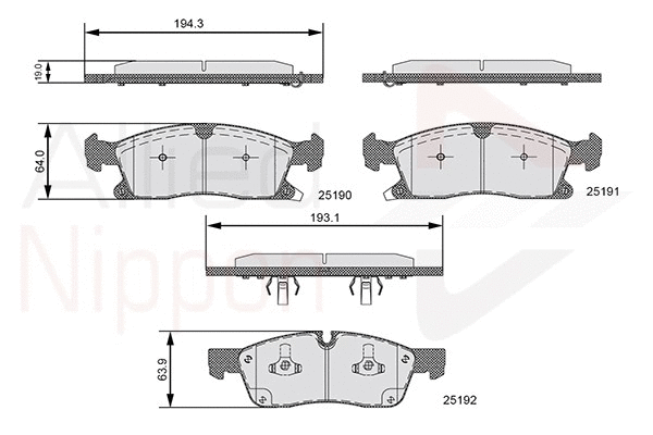 Brake Pad Set, disc brake (ADB36096)