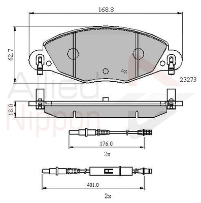 Brake Pad Set, disc brake (ADB21121)