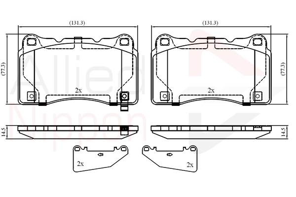 Brake Pad Set, disc brake (ADB32859)