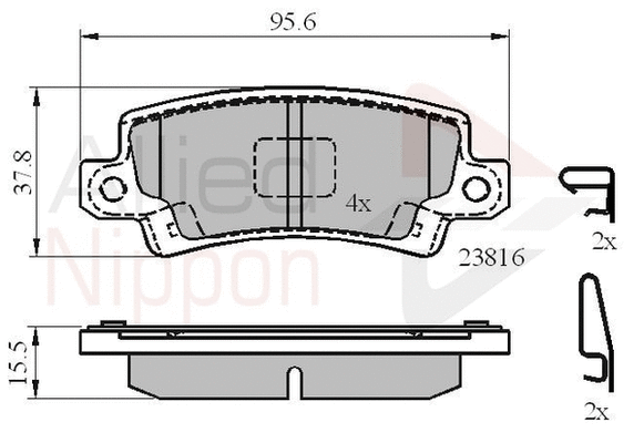 Brake Pad Set, disc brake (ADB3942)