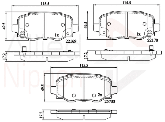 Brake Pad Set, disc brake (ADB32303)