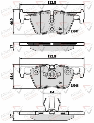 Brake Pad Set, disc brake (ADB02131)