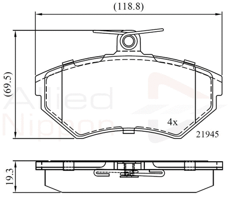Brake Pad Set, disc brake (ADB0736)