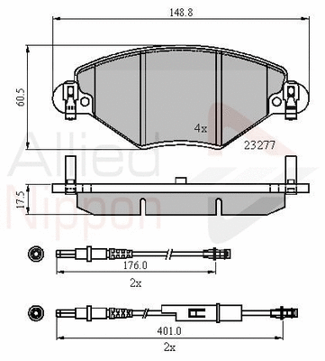 Brake Pad Set, disc brake (ADB21120)
