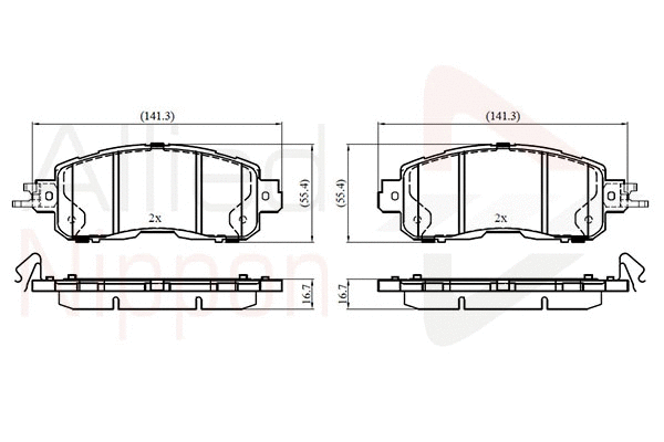 Brake Pad Set, disc brake (ADB32573)